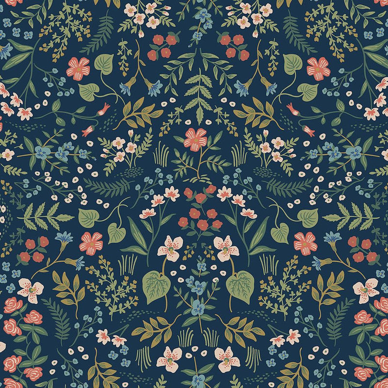 Wallpaper Wildwood Wallpaper Sample // Navy 8 x 10 