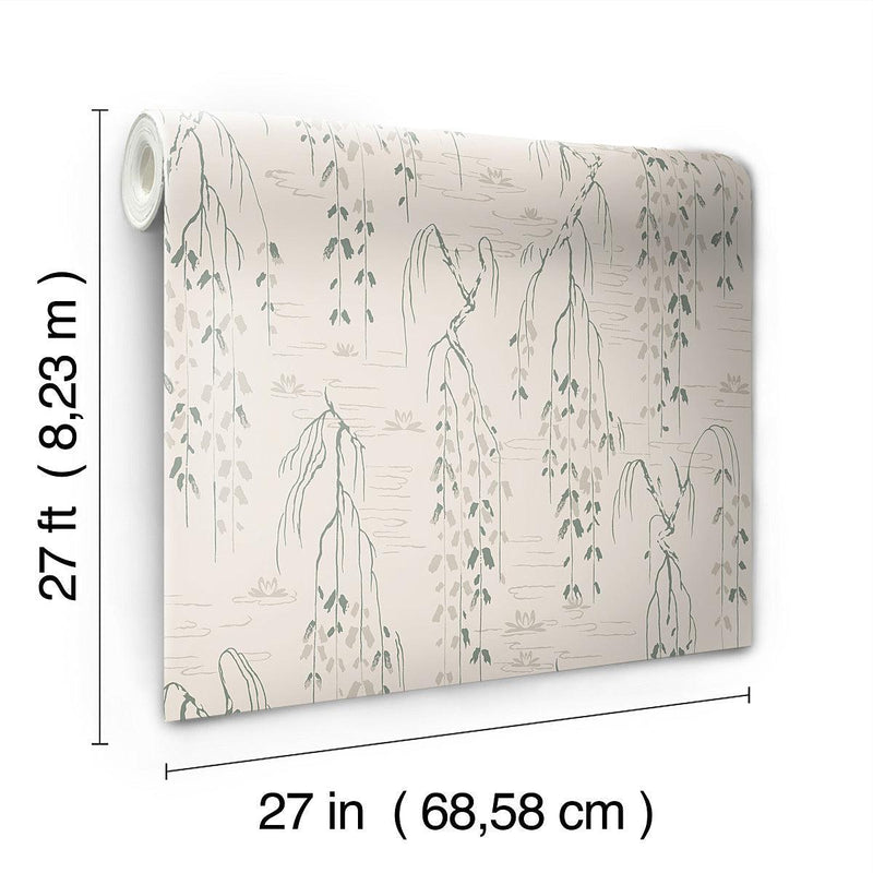 Wallpaper Willow Branches Wallpaper // Green 