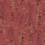 Wallpaper Willow Branches Wallpaper // Red & Black 