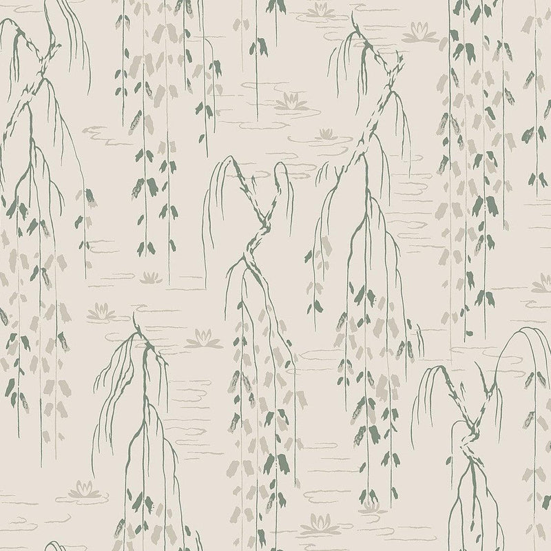 Wallpaper Willow Branches Wallpaper Sample // Green 8 x 10 