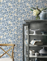 Wallpaper Willowberry Peel & Stick Wallpaper // Blue & White 