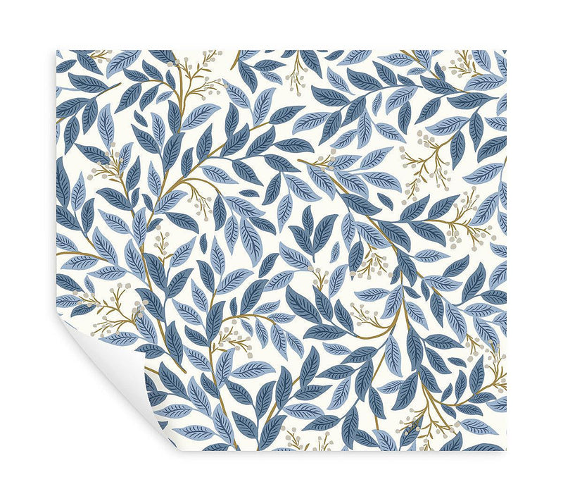 Wallpaper Willowberry Peel & Stick Wallpaper // Blue & White 