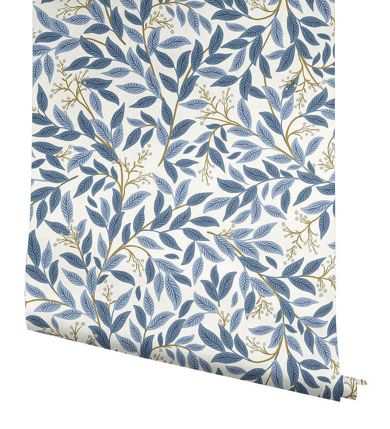 Wallpaper Willowberry Peel & Stick Wallpaper // Blue & White 