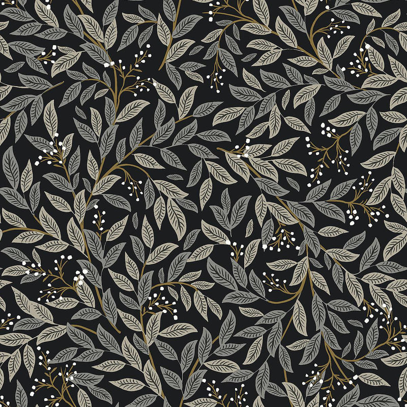 Wallpaper Willowberry Peel & Stick Wallpaper Sample // Black 8 x 10 
