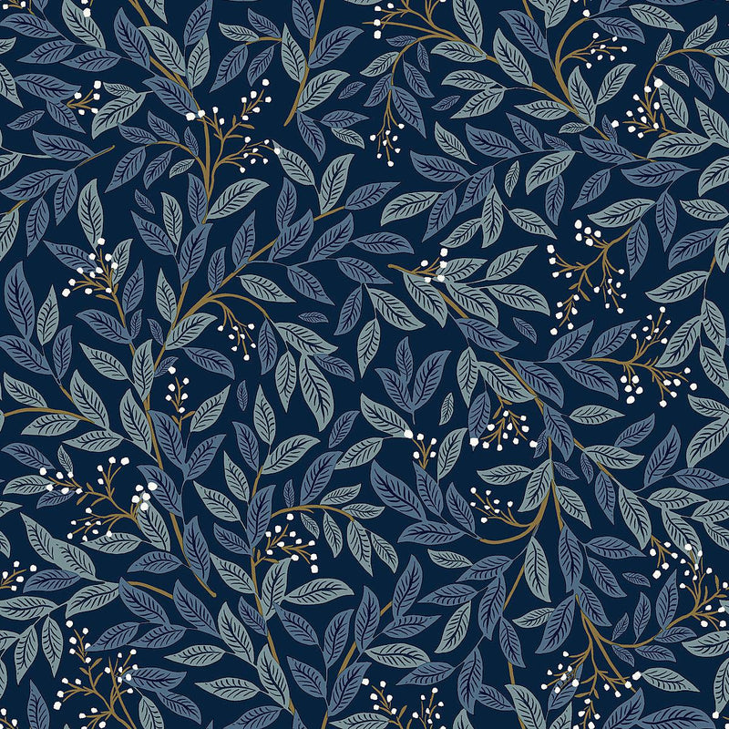 Wallpaper Willowberry Peel & Stick Wallpaper Sample // Navy 8 x 10 