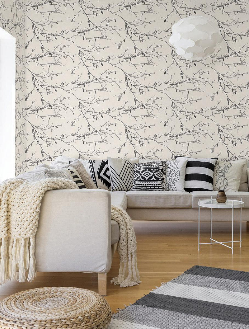 Wallpaper Winter Branches Wallpaper // White 