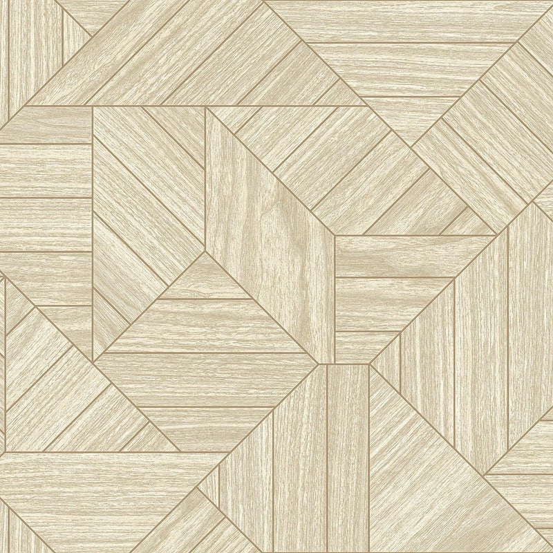 Wallpaper Wood Geometric Wallpaper Sample // Beige 8 x 10 