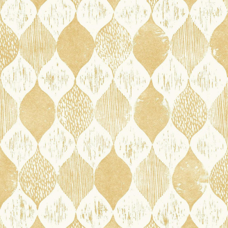 Wallpaper Woodblock Wallpaper Sample // Yellow 8 x 10 