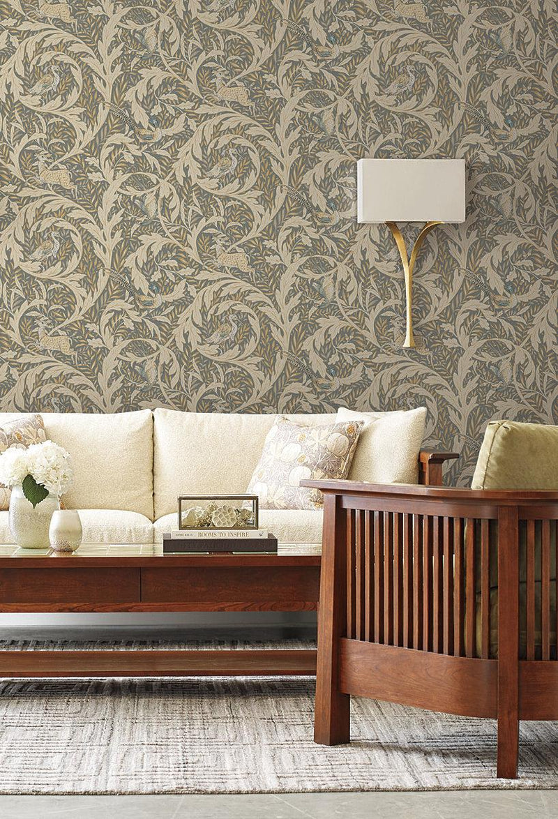 Wallpaper Woodl& Tapestry Wallpaper // Neutral Metallic 