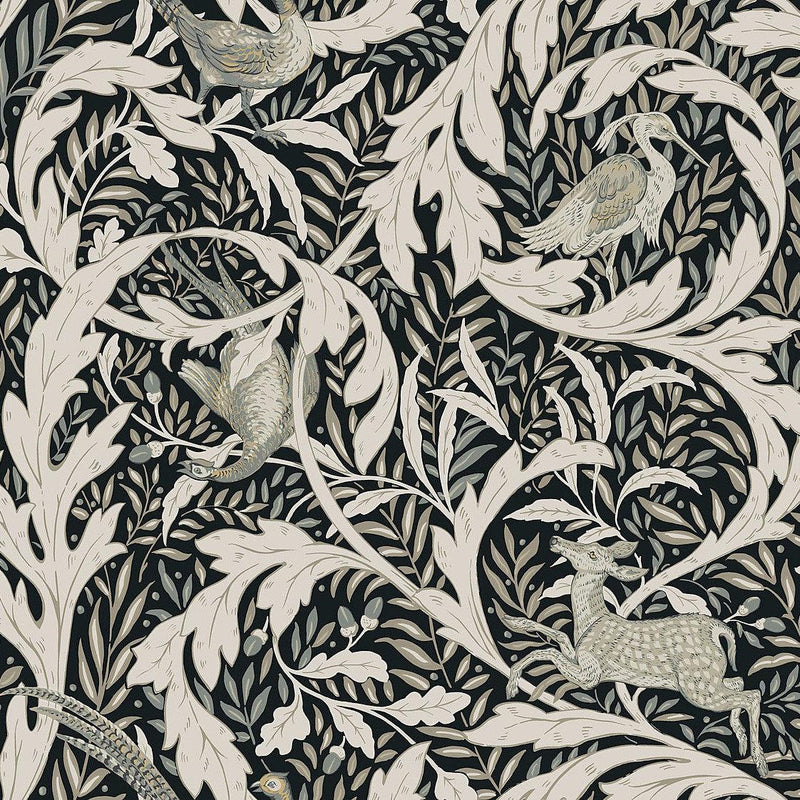 Wallpaper Woodl& Tapestry Wallpaper Sample // Black 8 x 10 