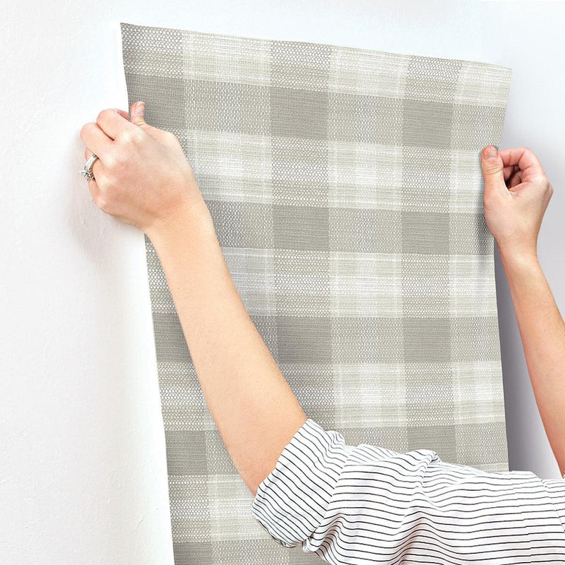 Wallpaper Woven Buffalo Check Wallpaper // Linen 