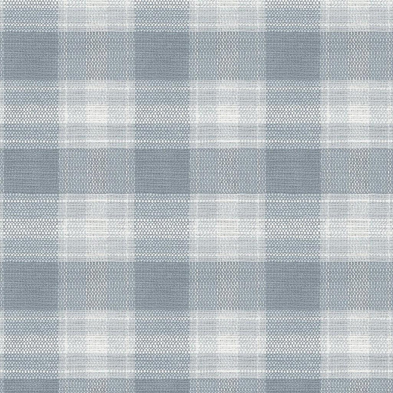 Wallpaper Woven Buffalo Check Wallpaper Sample // Blue 8 x 10 