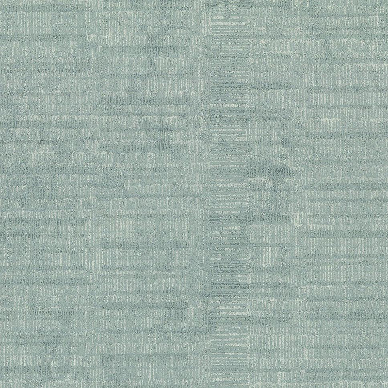 Wallpaper Woven Stripe Wallpaper Sample // Teal 8 x 10 