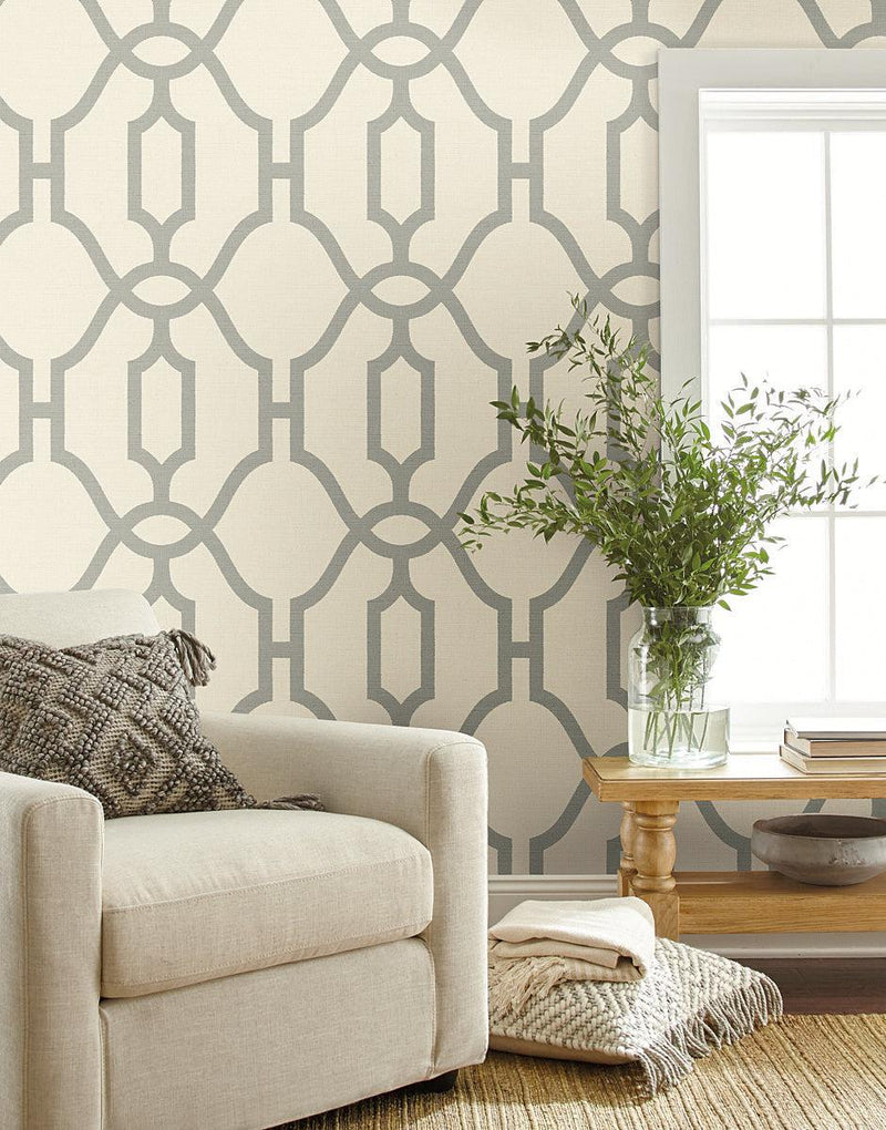 Wallpaper Woven Trellis Wallpaper // Quarry Grey 