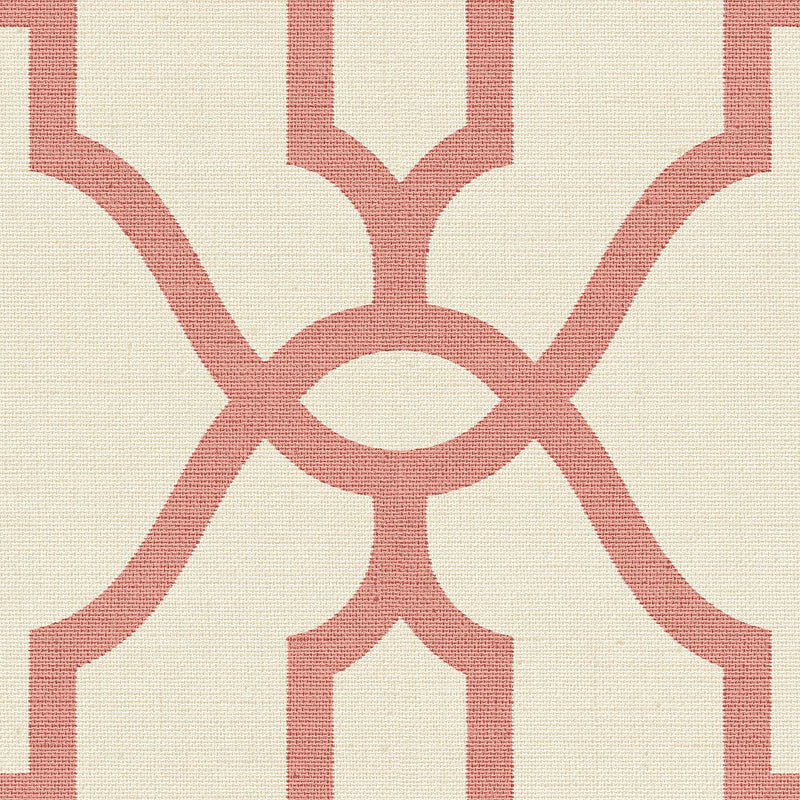 Wallpaper Woven Trellis Wallpaper Sample // Pompian Red 8 x 10 