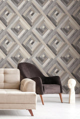 Wallpaper Wynwood Geometric Wallpaper // Grey 