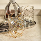 Holiday Bar & Drinkware Swirl Design Glass Tumbler // Amber 