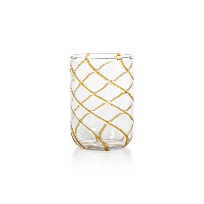 Holiday Bar & Drinkware Swirl Design Glass Tumbler // Amber 