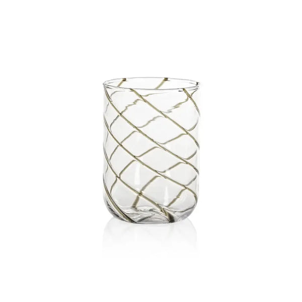Holiday Bar & Drinkware Swirl Design Glass Tumbler // Gray 