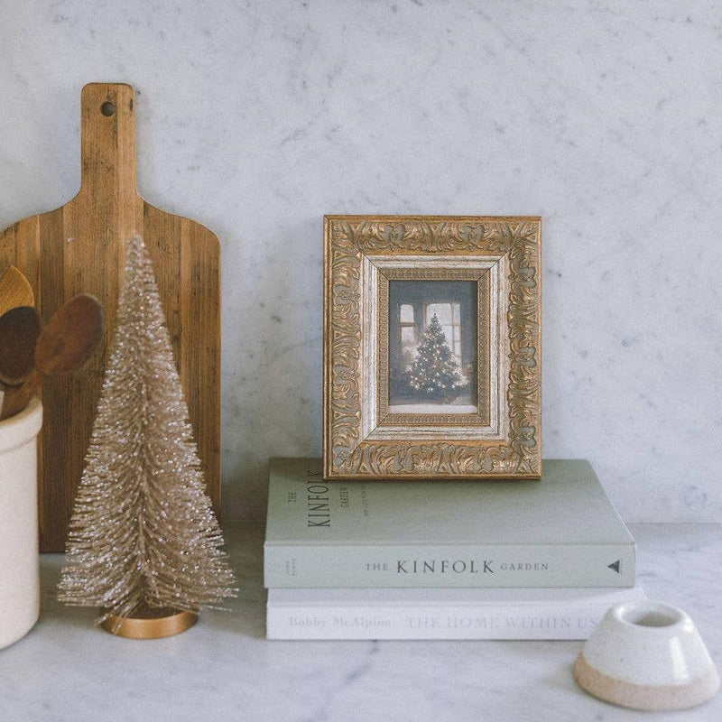 Wall Art Glowing Christmas Tree Framed Antique Art 