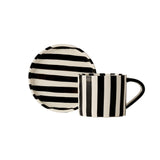  Hand Painted Ceramic Cafe Set with Saucer, 200ml: Licorice - One case (6 units $11 ea) 