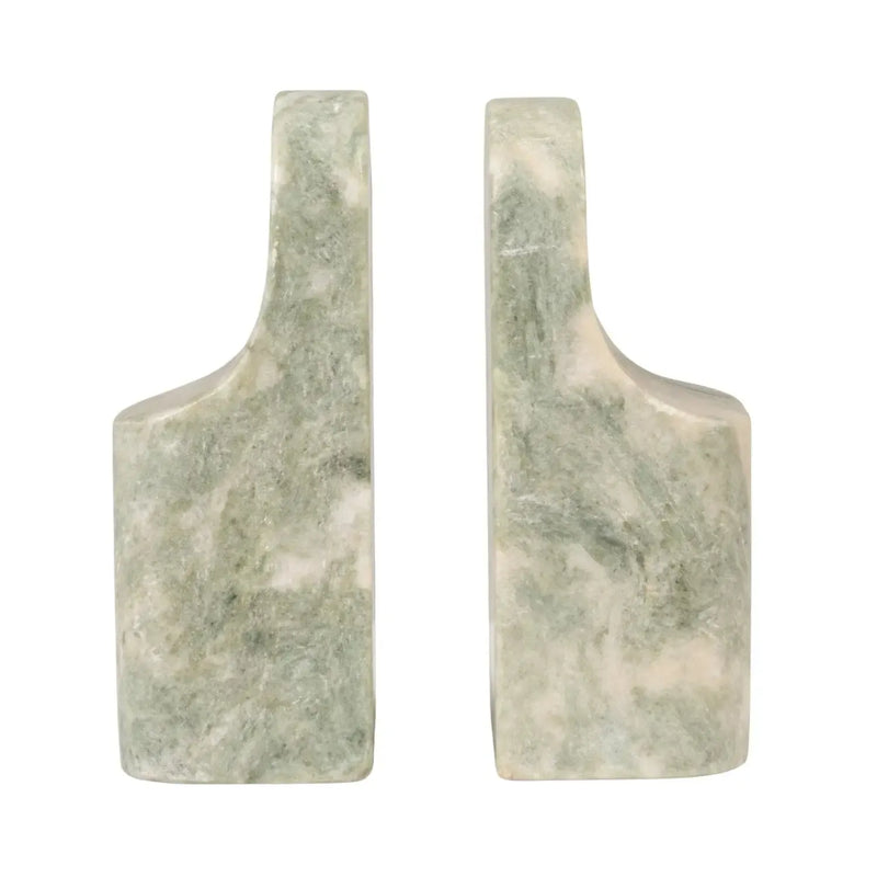  Green Marble Bookend Set 