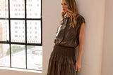  Lorena Tiered Leather Skirt 