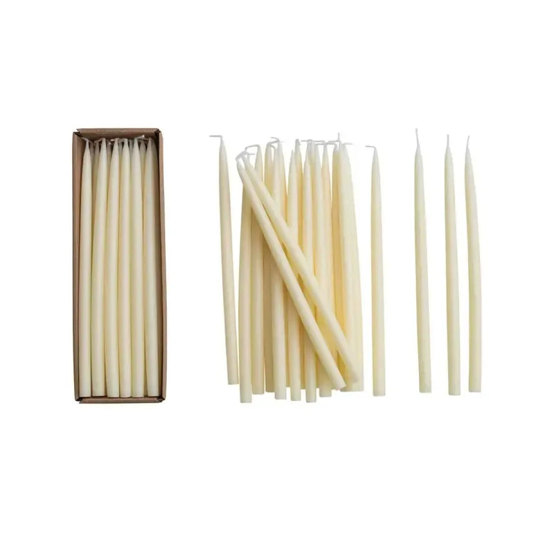  Skinny Mini Taper Candles Set of 24 // Ivory 