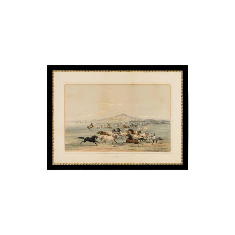 Wall Art Field Of Horses Framed Antique Art 