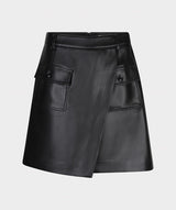  Elowin Faux Leather Wrap Skirt // Flint 