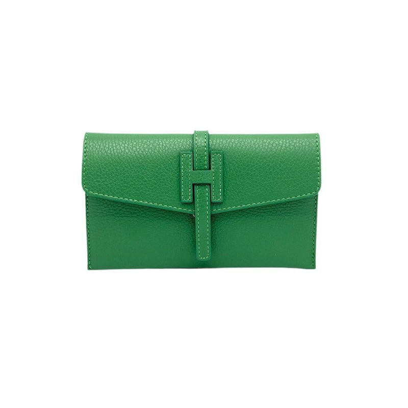  Italian Leather Mini Clutch // Vert 