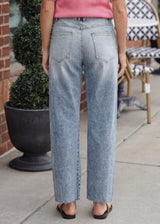 Lifestyle Mara Studded High-Waist Straight-Leg Jeans 