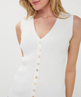  Chris Sleeveless Mother of Pearl Button Top 