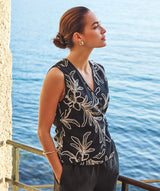  Fiona Floral Embroidered Wrap Top 