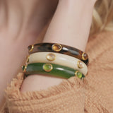 Carnaby Stone Bangle // Tortoise