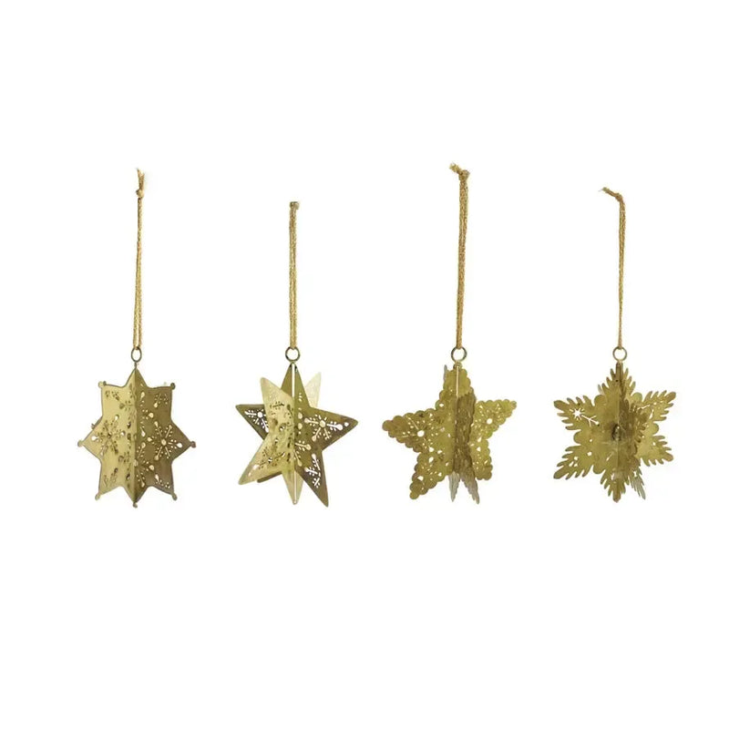  Antique Gold Snowflake Ornament // 4 Styles 
