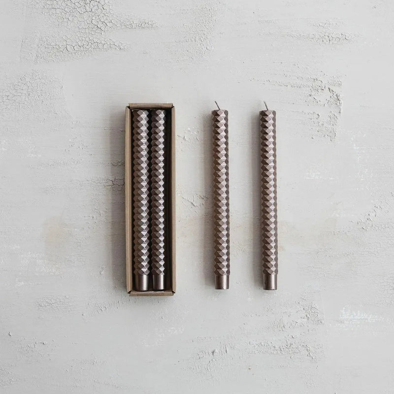 Holiday Candles Champagne Faceted Taper Candles // Set of 2 