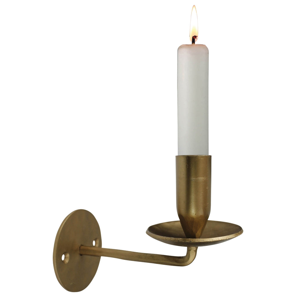 Single Bubble Pillar Candleholder - Antique Brass, Candle Holders