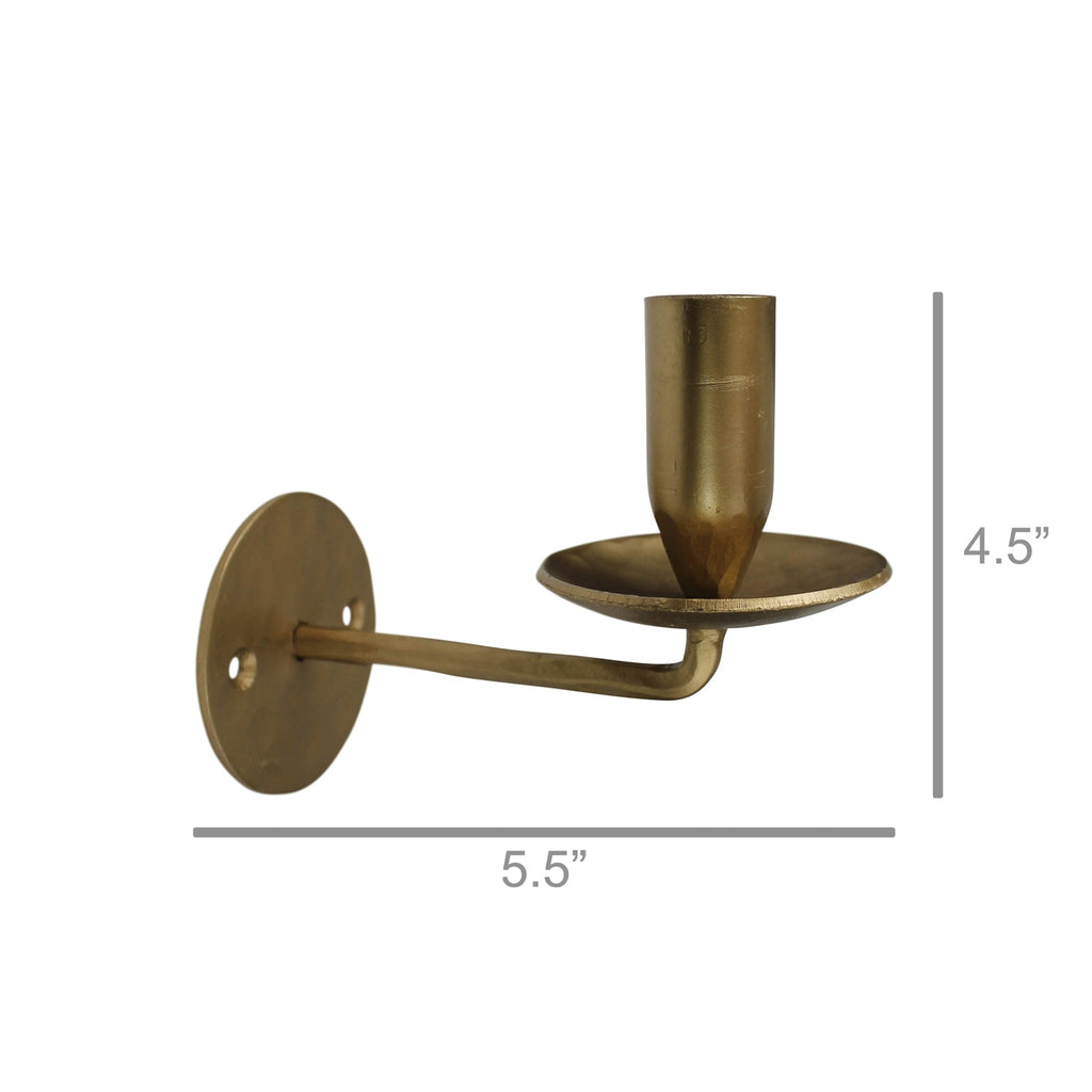 Decartes Brass Wall Sconce Taper Candle Holder + Reviews