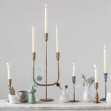 Candle Holders Hand-Forged Brass Hourglass Taper Holder 