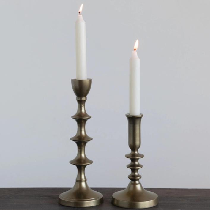 Candle Holders Metal Taper Holders - Gold Finish // 2 Sizes 