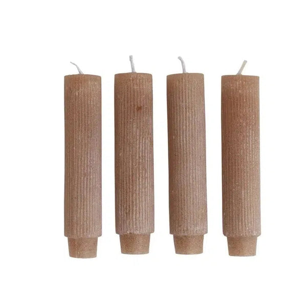 Tapered Candles - 4.75 Linen Ribbed Taper Candles // Set of 2