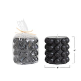 Candles & Matches Black Hobnail Pillar Candle - 2 Sizes 