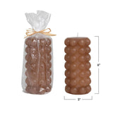Candles & Matches Brown Hobnail Pillar Candle // 2 Sizes 