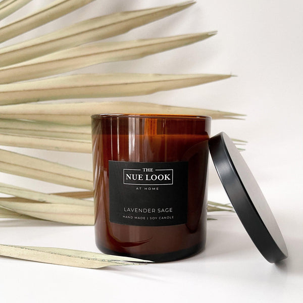 Candles & Matches Lavender Sage Soy Candle in Black 
