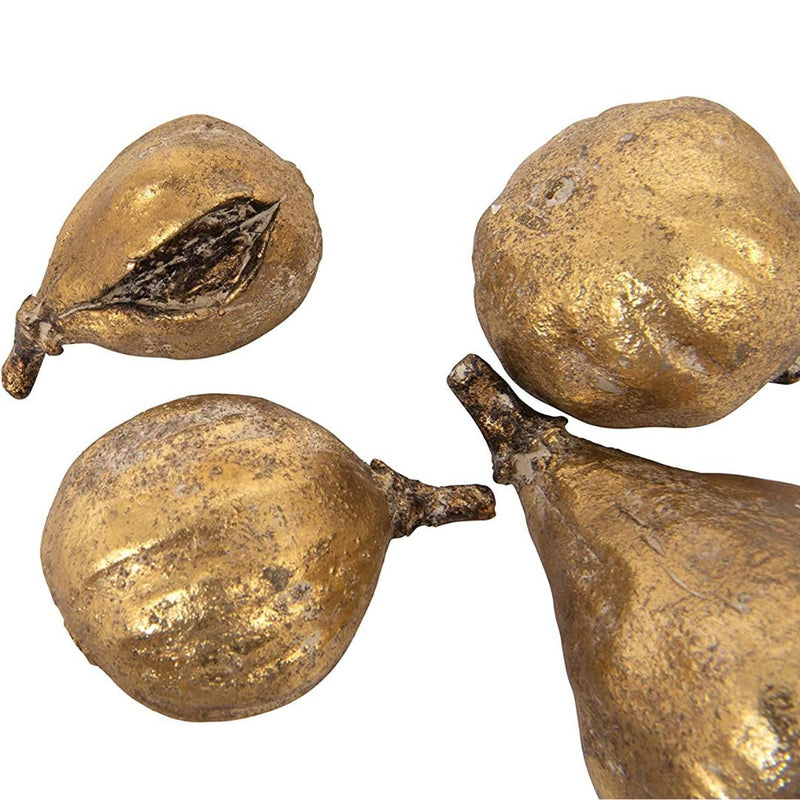 Decorative Object Antique Gold Resin Figs- Set of 5 