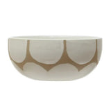 Decorative Object Hand-Painted Scallop Design Stoneware Bowl 
