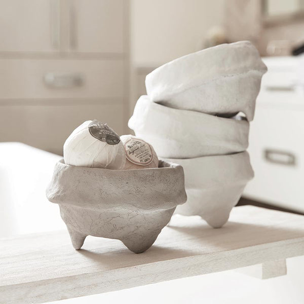Decorative Object Paper Mache Bowl // White 