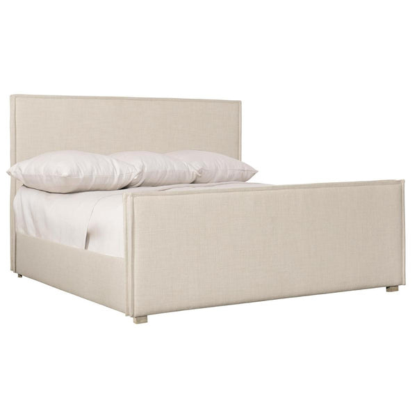  Double Welted Oatmeal Upholstered Bed 