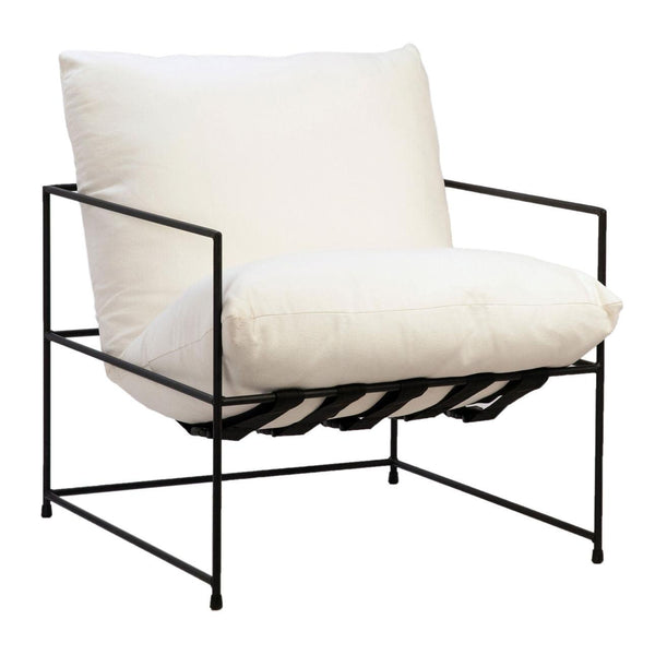 Furniture Black Strap Occasional Chair // Cream 